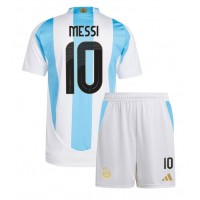 Argentinien Lionel Messi #10 Heimtrikotsatz Kinder Copa America 2024 Kurzarm (+ Kurze Hosen)